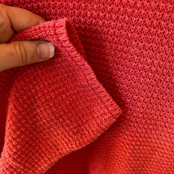 Chico's Size 2 (Large) Coral Duster Cardigan waffle Knit Spring Summer Staple - Picture 4 of 9